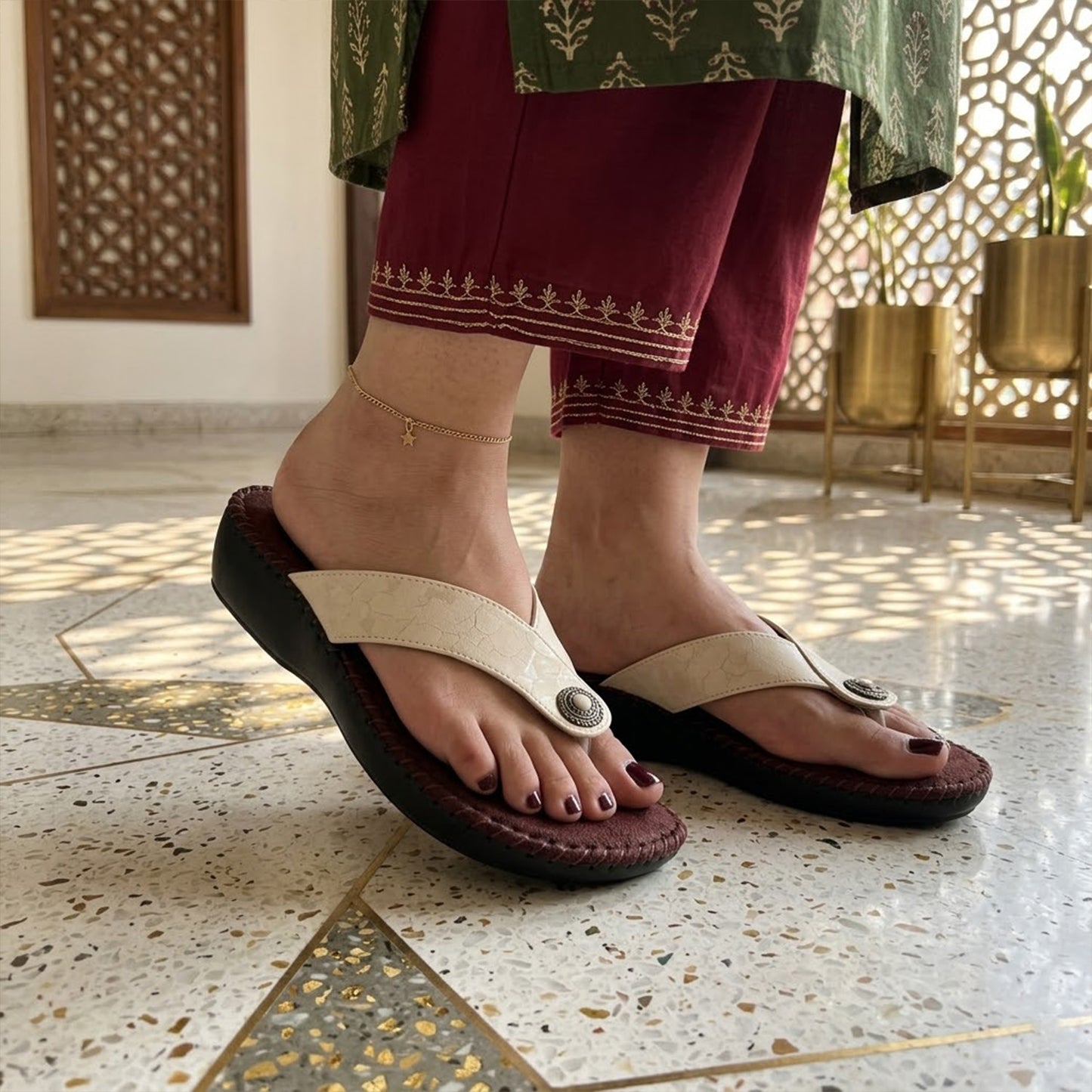 Classic Comfort Beige Flats