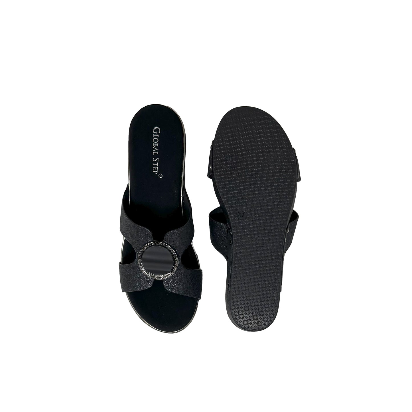 Elegant Buckle Wedge Sandals