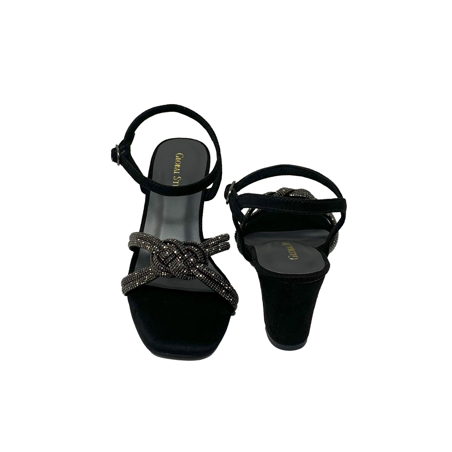 Rhinestone Studded Glam Heels