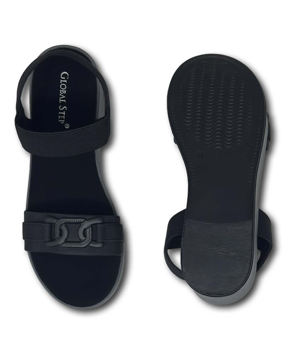 Black Platform Wedge Sandals