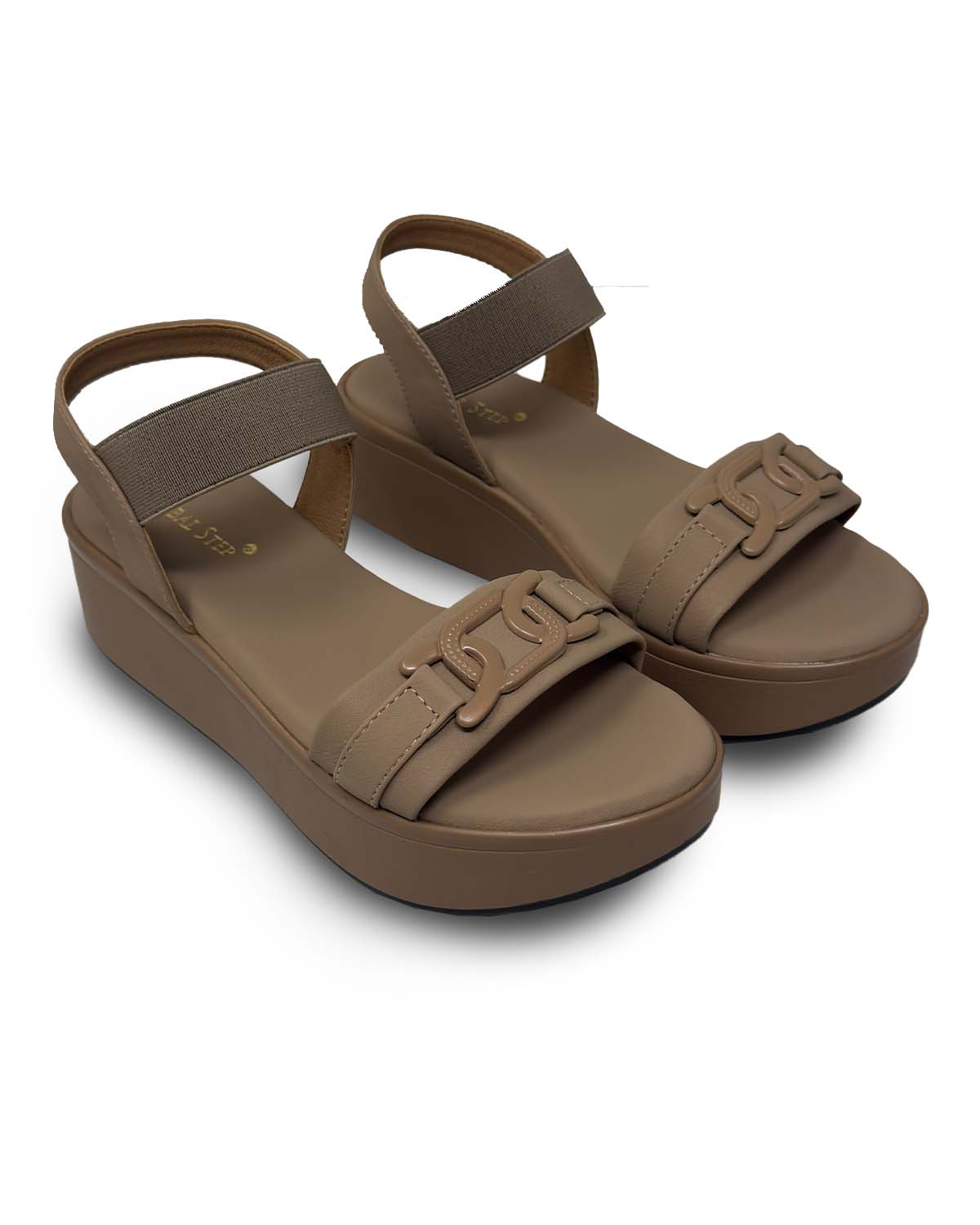 Beige Platform Wedge Sandals
