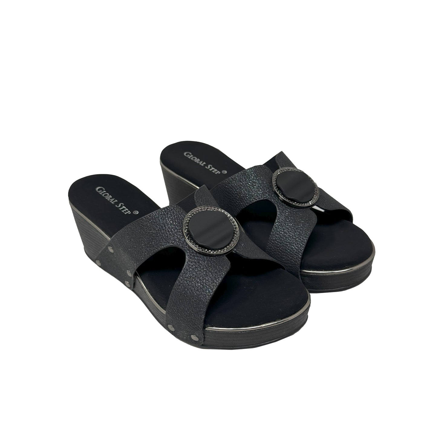 Elegant Buckle Wedge Sandals