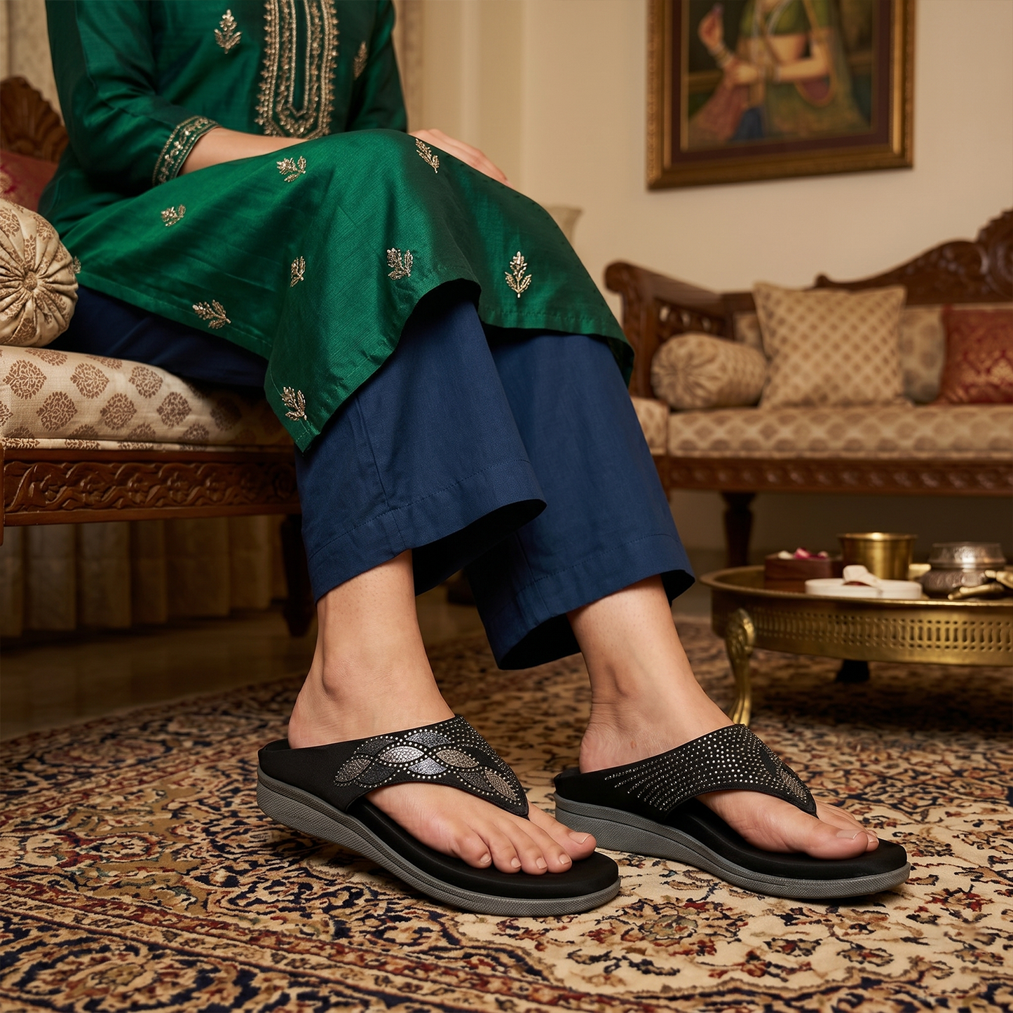 Orniva Embellished Fabric Flats