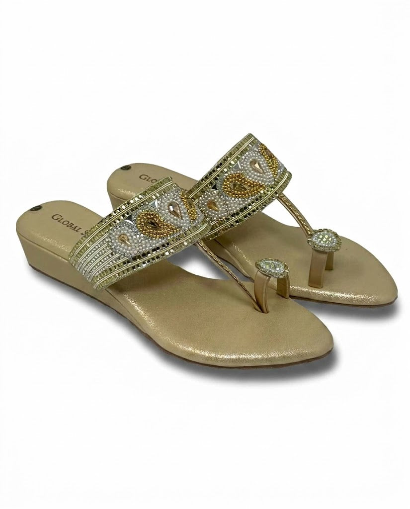 Embellished Toe-Ring Wedges