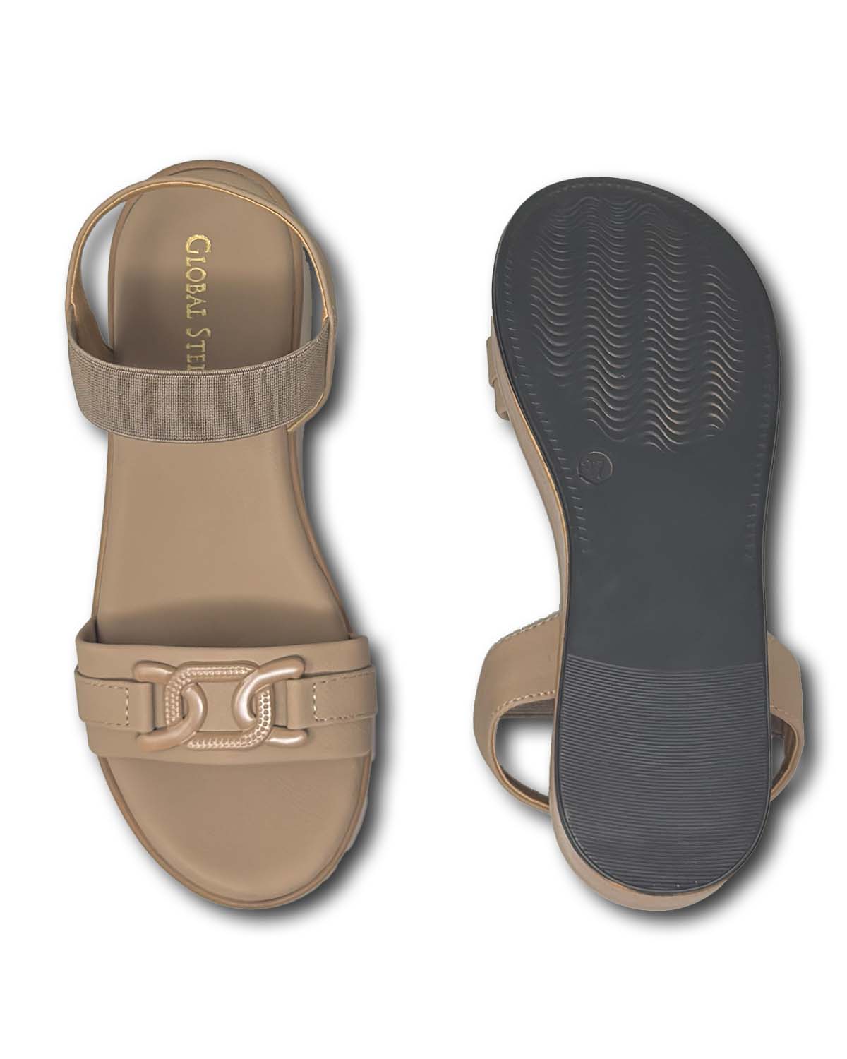 Beige Platform Wedge Sandals
