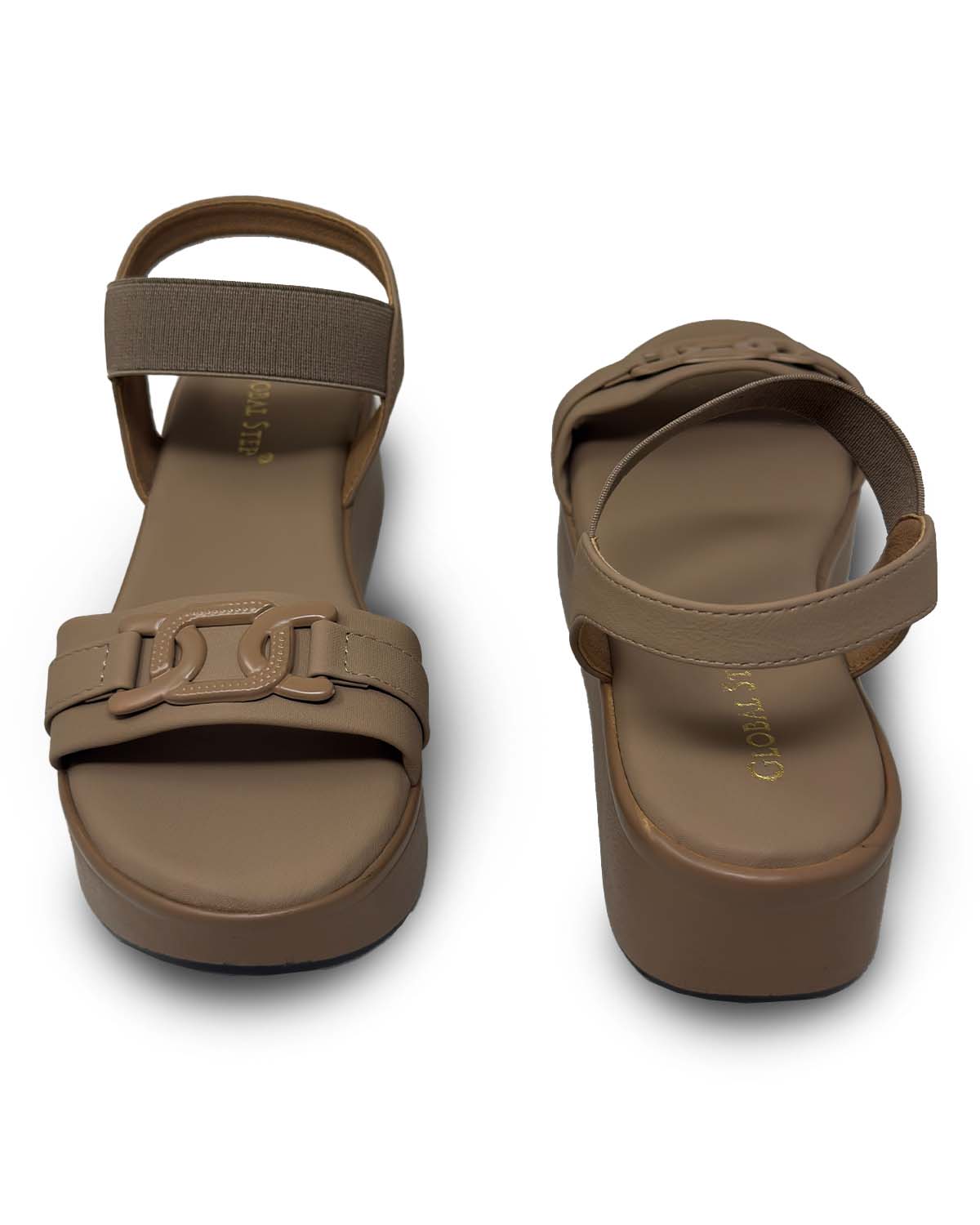 Beige Platform Wedge Sandals