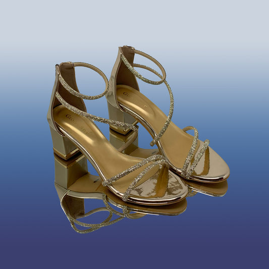 Gleaming Gold Block Heels