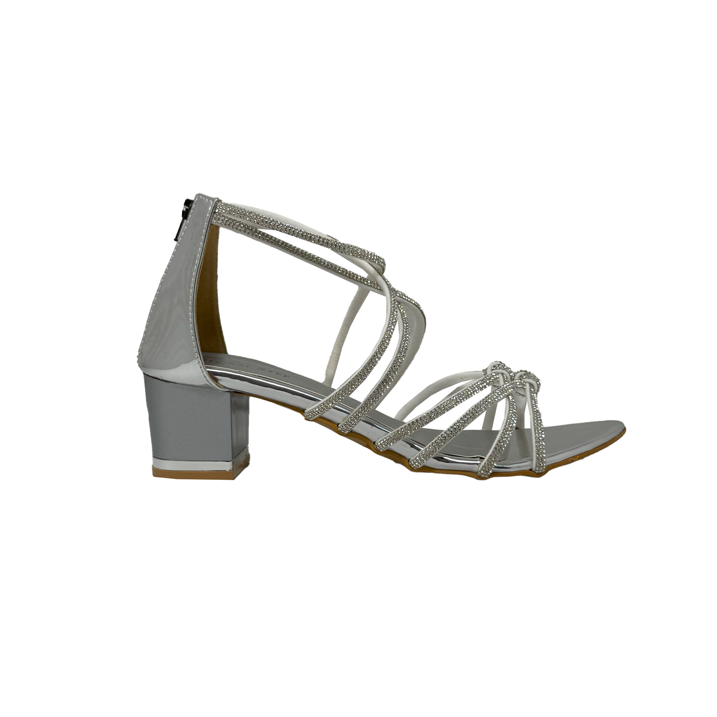 Glitter Strap Block Heels