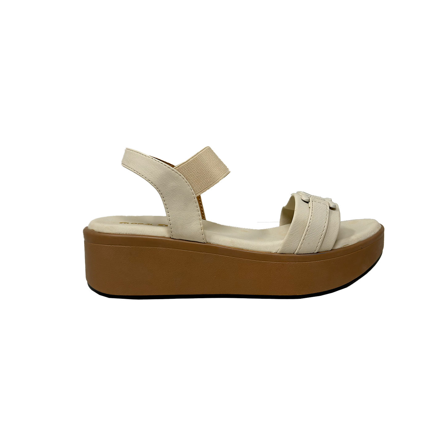 Off White Platform Wedge Sandals