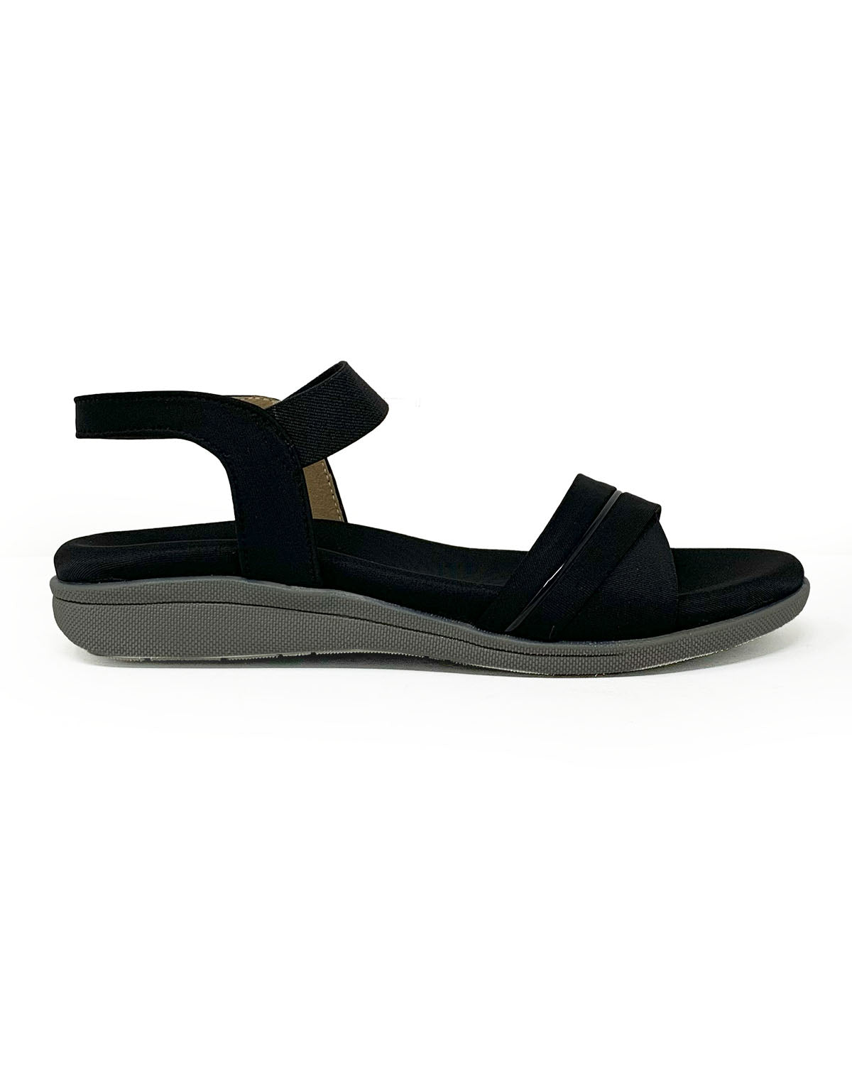 Black Sandal with Silver Accent