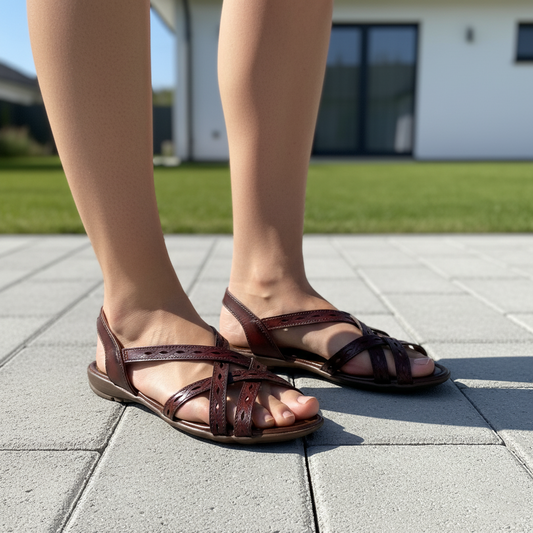 Maroon Slingback Sandals