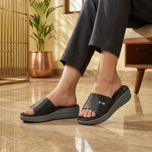Black Platform Slides