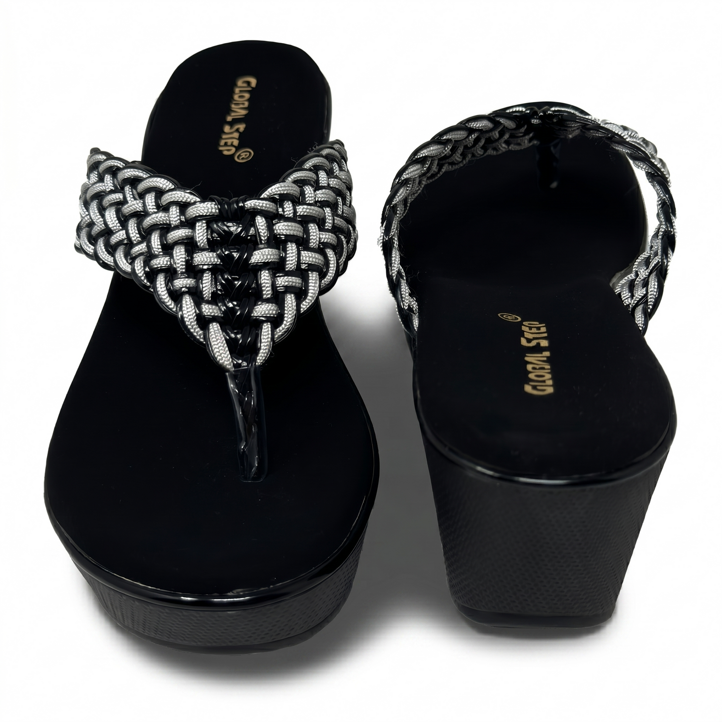 Grey FabricKnit Wedge heels