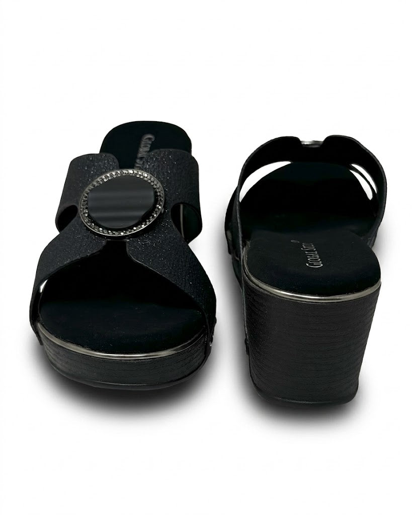 Elegant Buckle Wedge Sandals