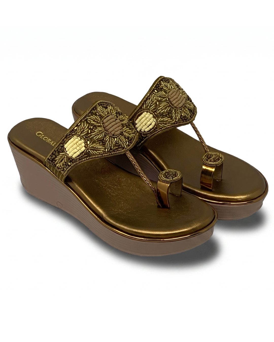Antique Embroidered Wedge Sandals