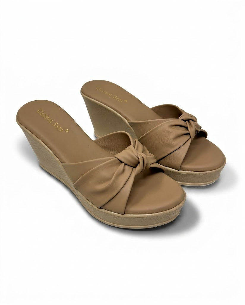 Soft Knot Wedge Heels