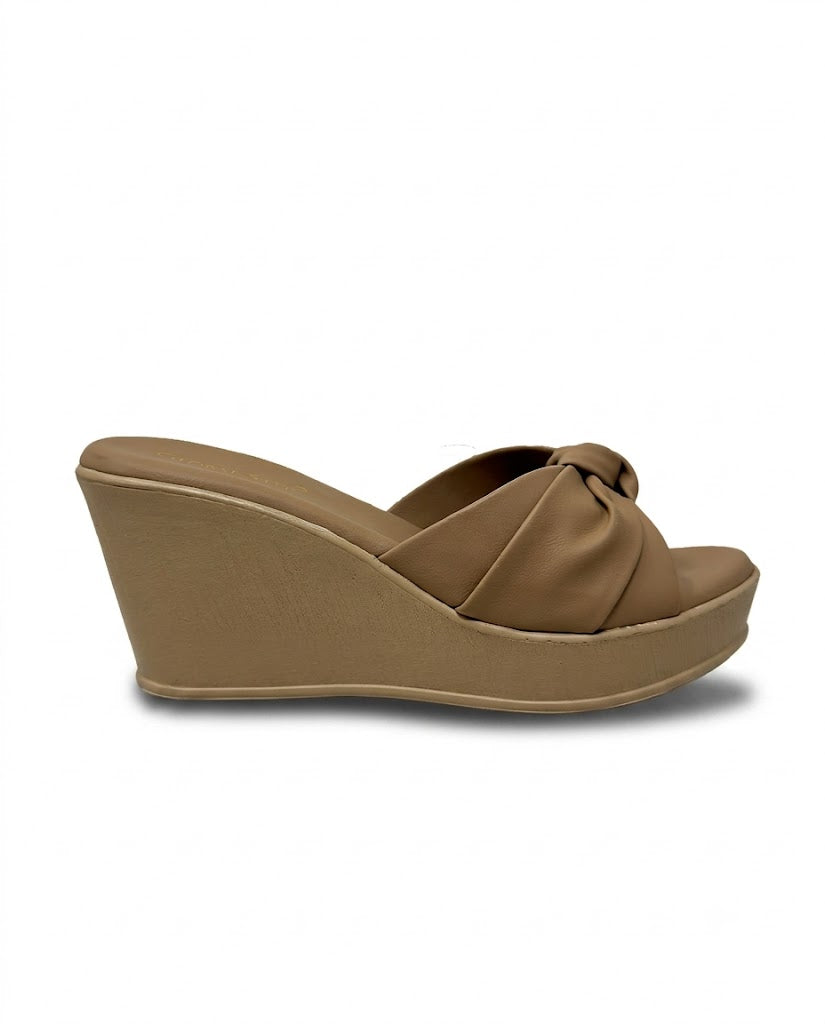 Soft Knot Wedge Heels