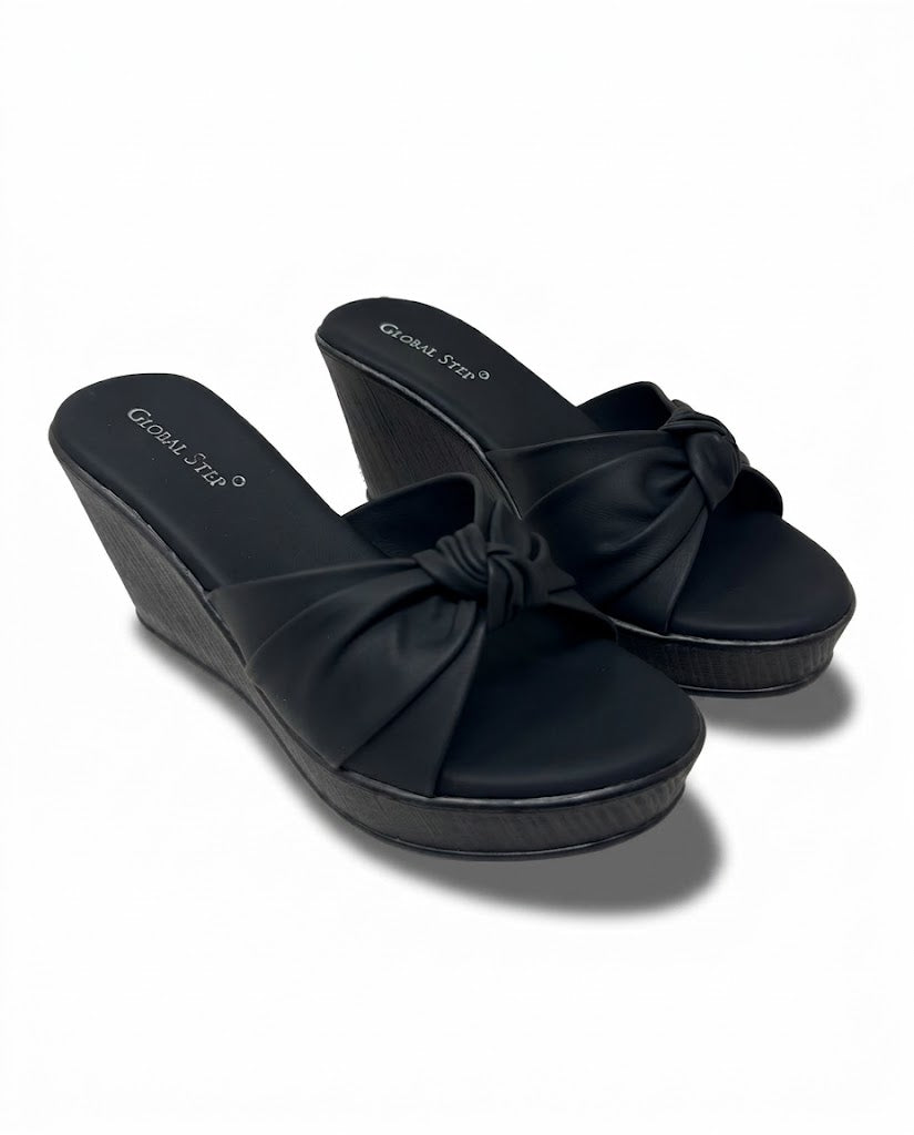 Soft Knot Wedge Heels