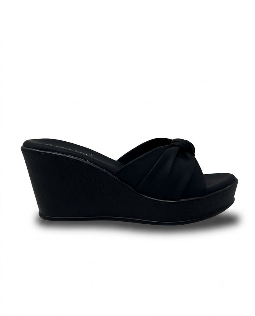 Soft Knot Wedge Heels