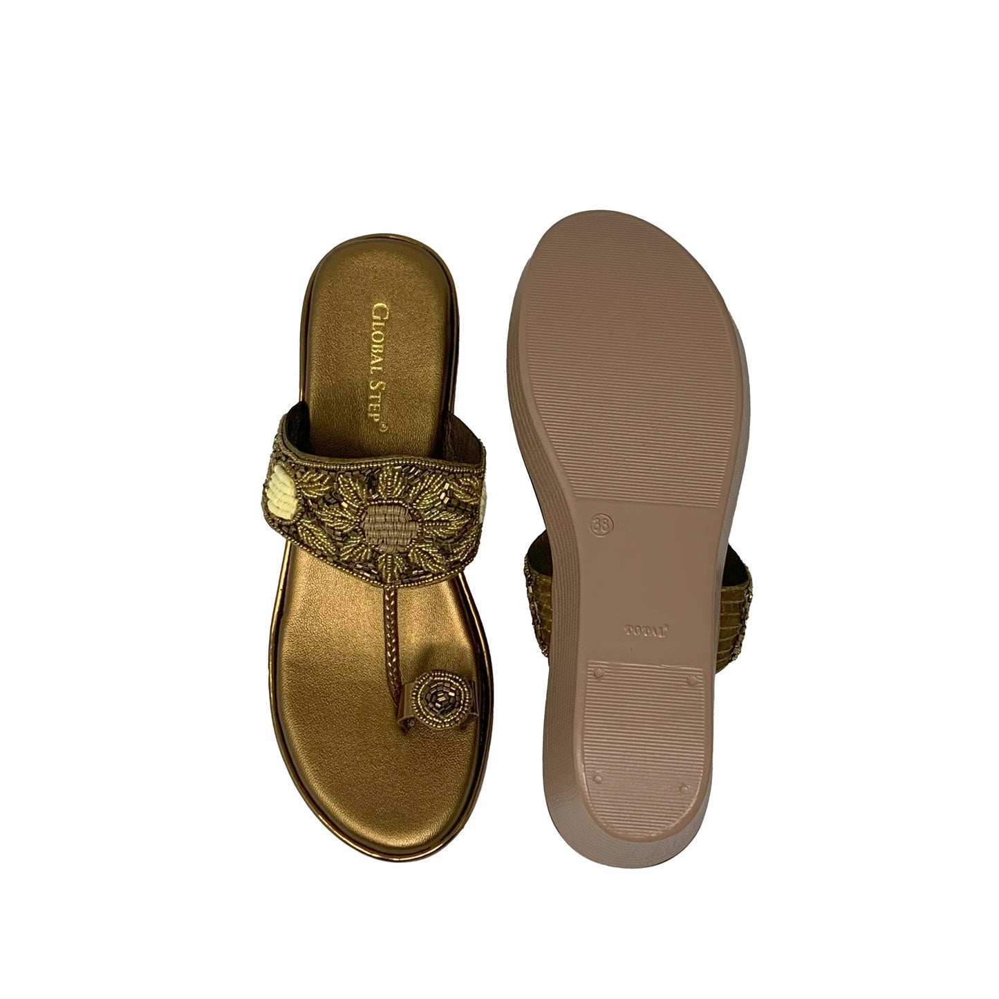 Antique Embroidered Wedge Sandals - GlobalStep - shoes - 36