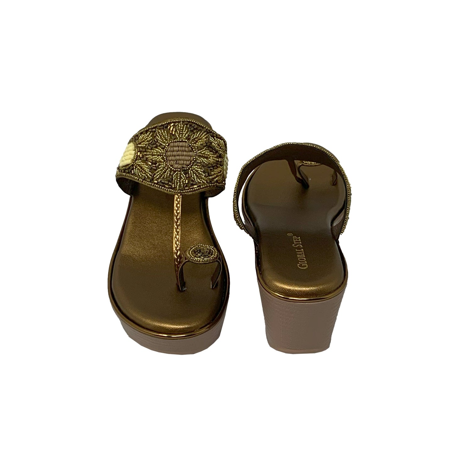 Antique Embroidered Wedge Sandals - GlobalStep - shoes - 36