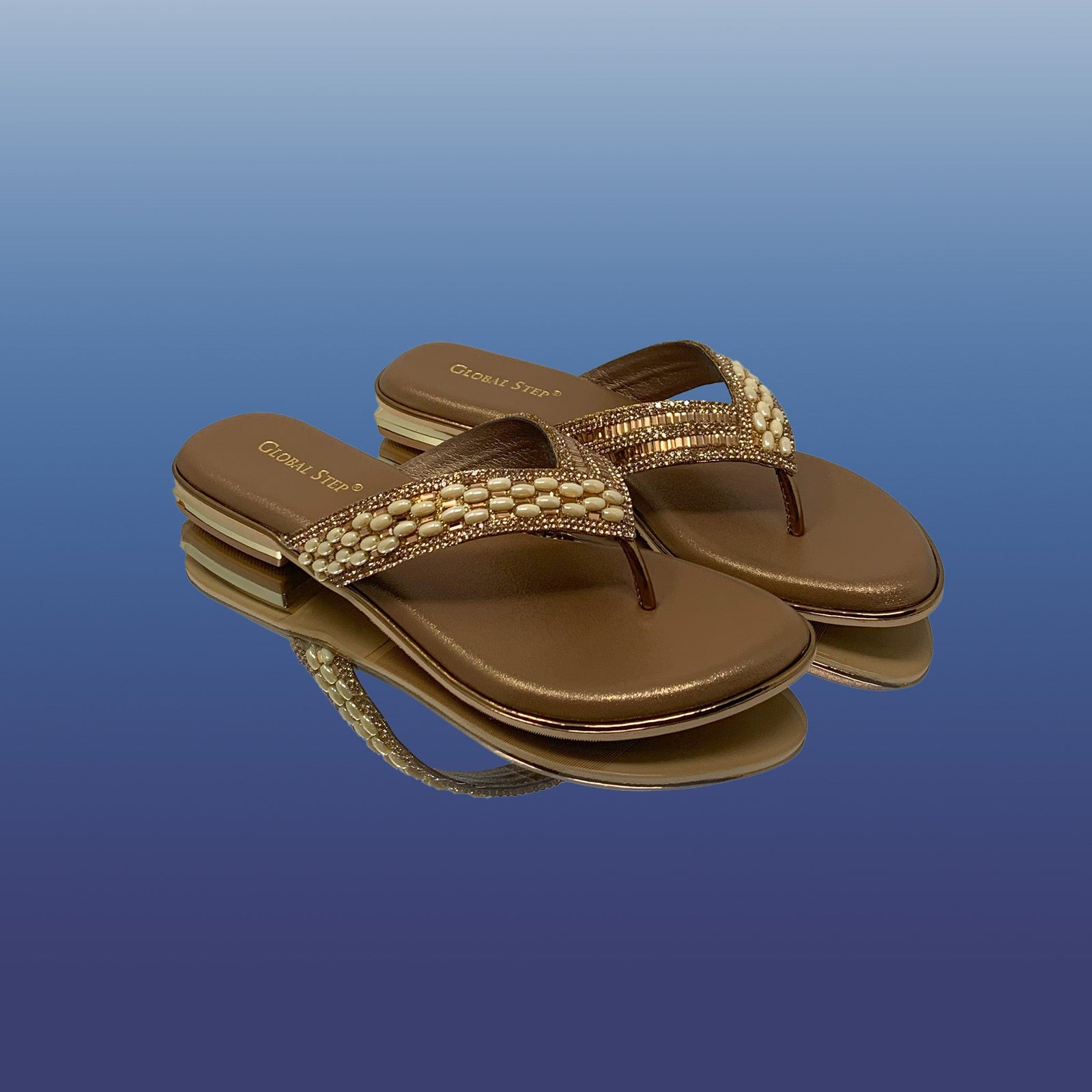 Beaded Elegance Slip - On Sandals - GlobalStep - shoes - 36