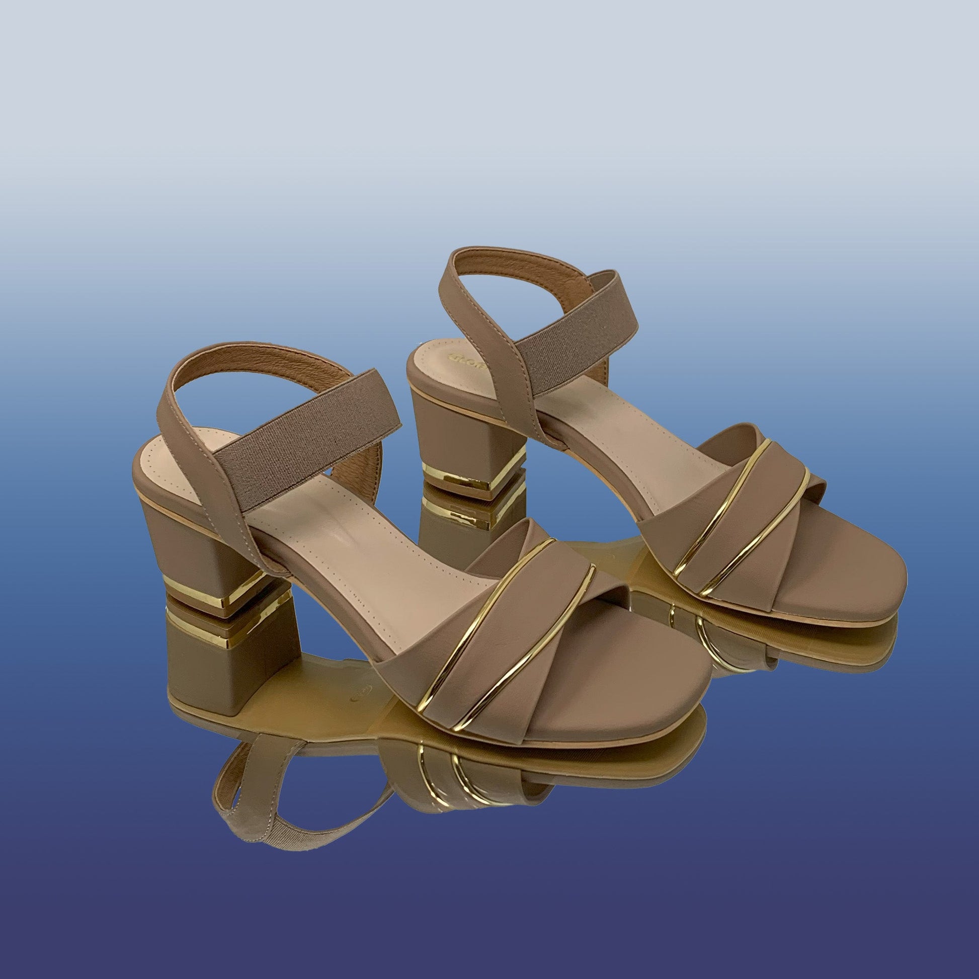 Beige Block Heel Sandals - GlobalStep - shoes - 36