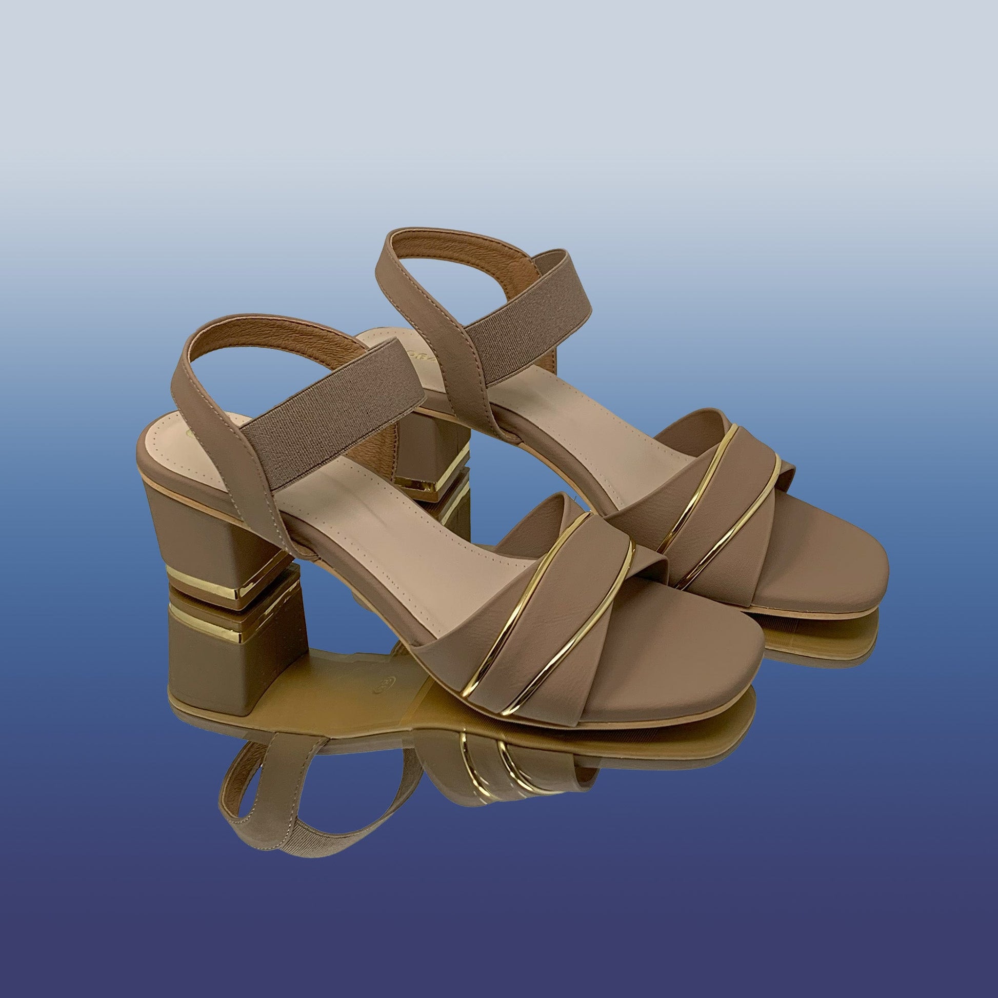 Beige Block Heel Sandals - GlobalStep - shoes - 36