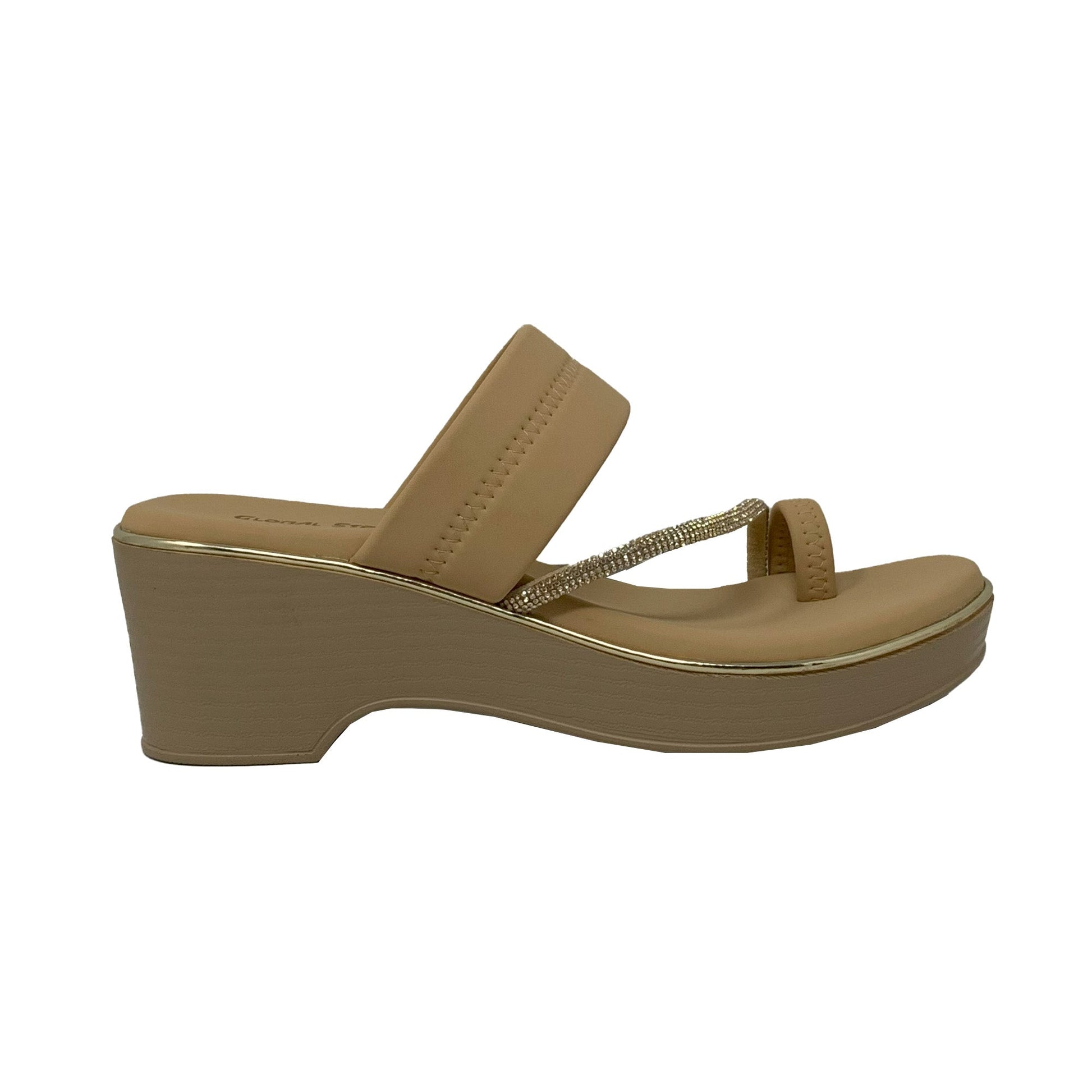 Beige Wedge Toe‑Loop Sandals - GlobalStep - shoes - 36