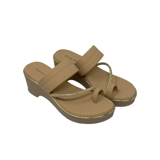 Beige Wedge Toe‑Loop Sandals - GlobalStep - shoes - 36