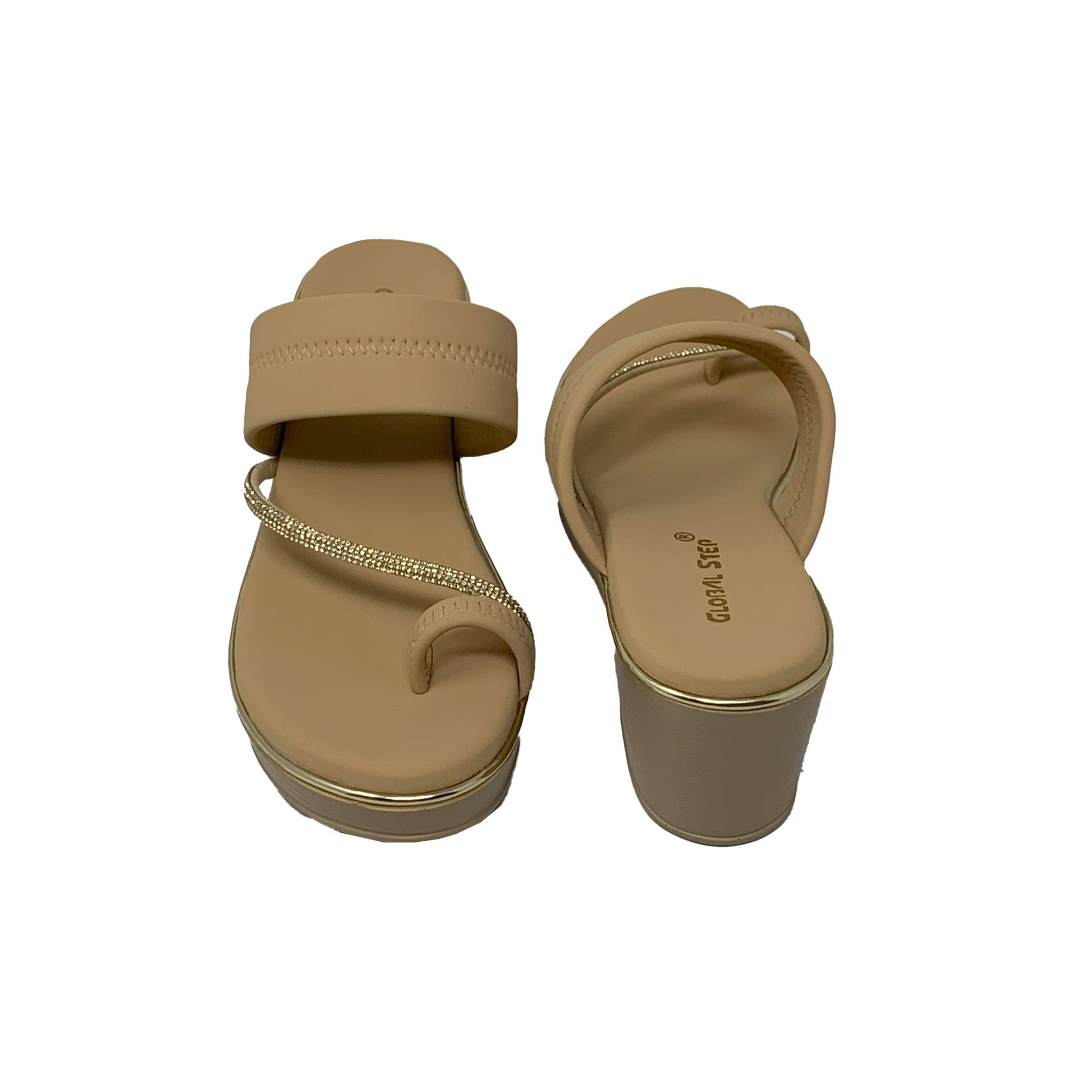 Beige Wedge Toe‑Loop Sandals - GlobalStep - shoes - 36