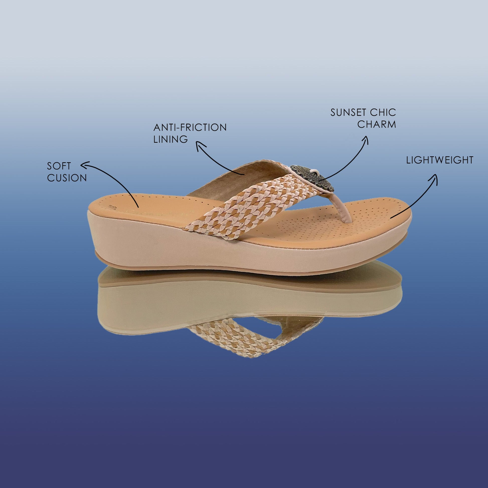 Beige woven cord platforms - GlobalStep - Wedges