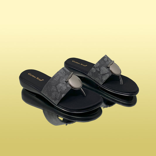 Black Comfy Slides - GlobalStep - shoes - 36