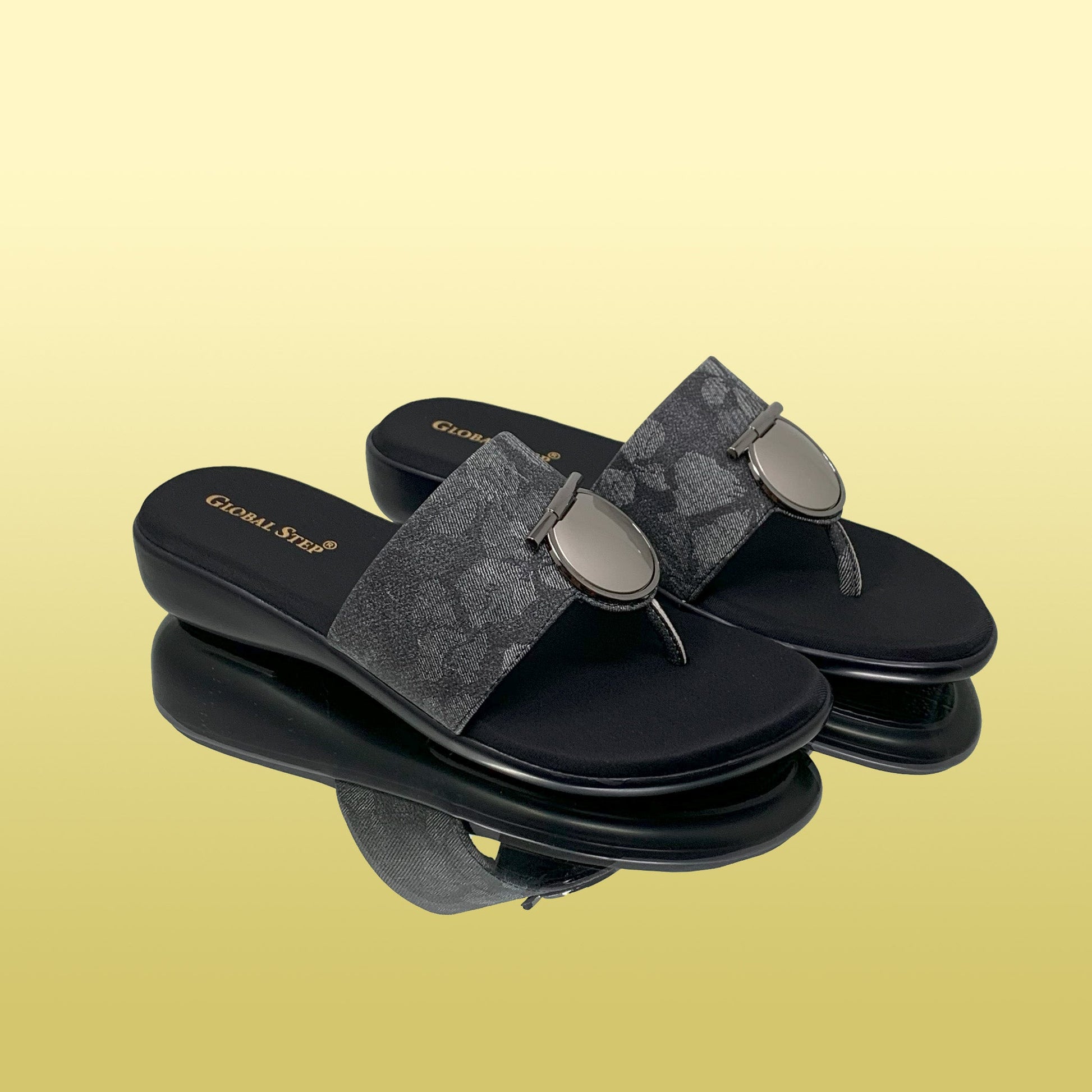 Black Comfy Slides - GlobalStep - shoes - 36