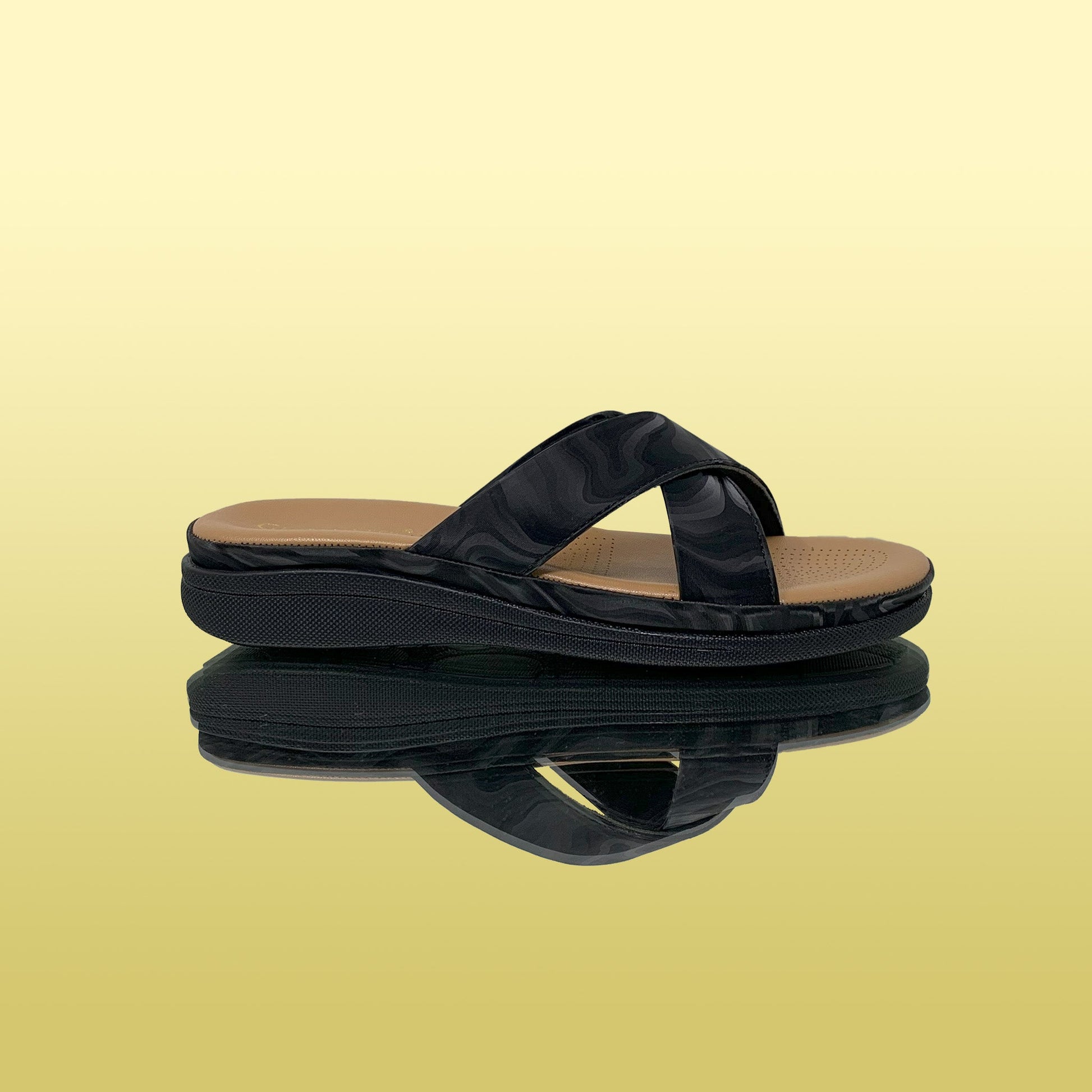 Black cross - strap sandals - GlobalStep - shoes - 36