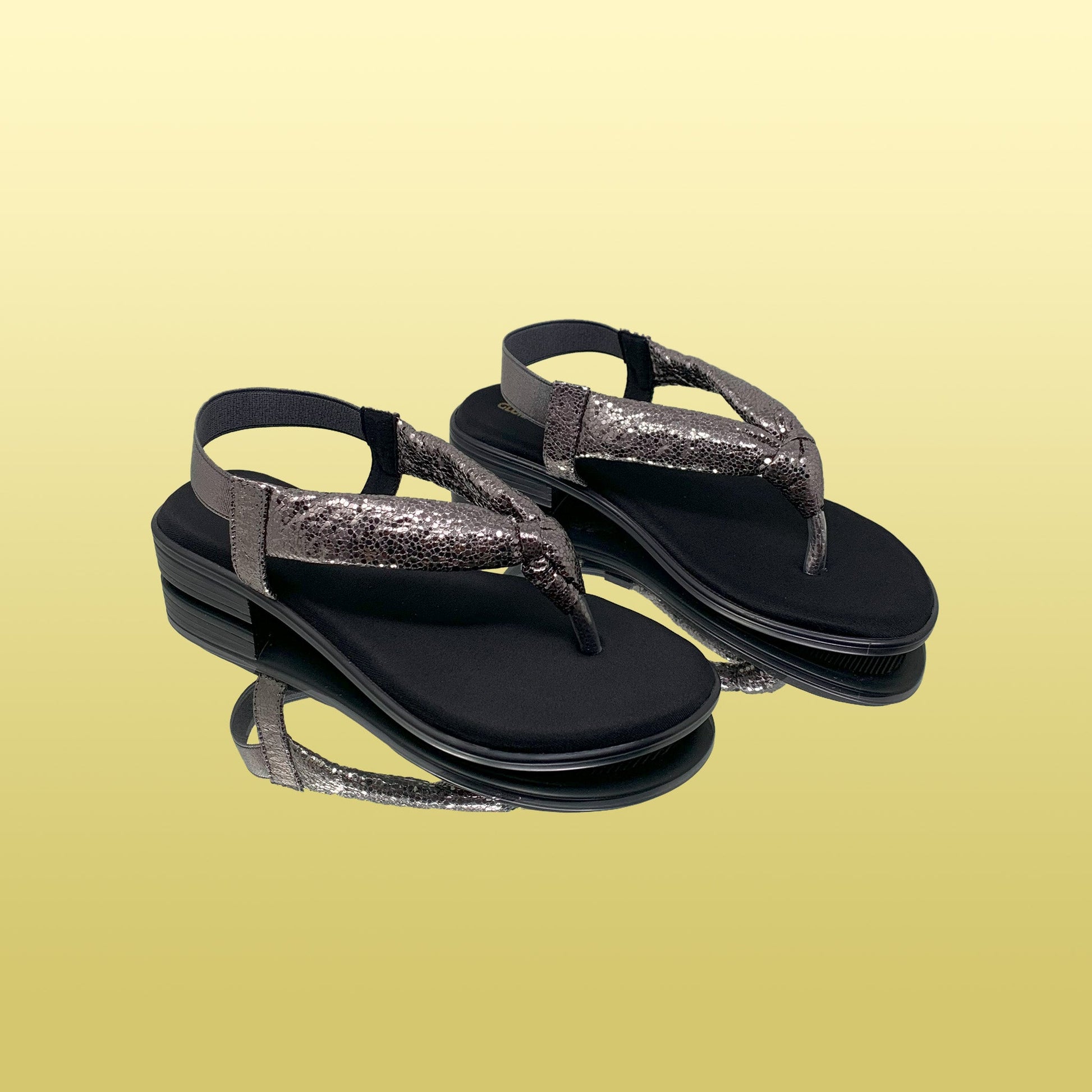 Black Metallic Knot Sandals - GlobalStep - shoes - 36