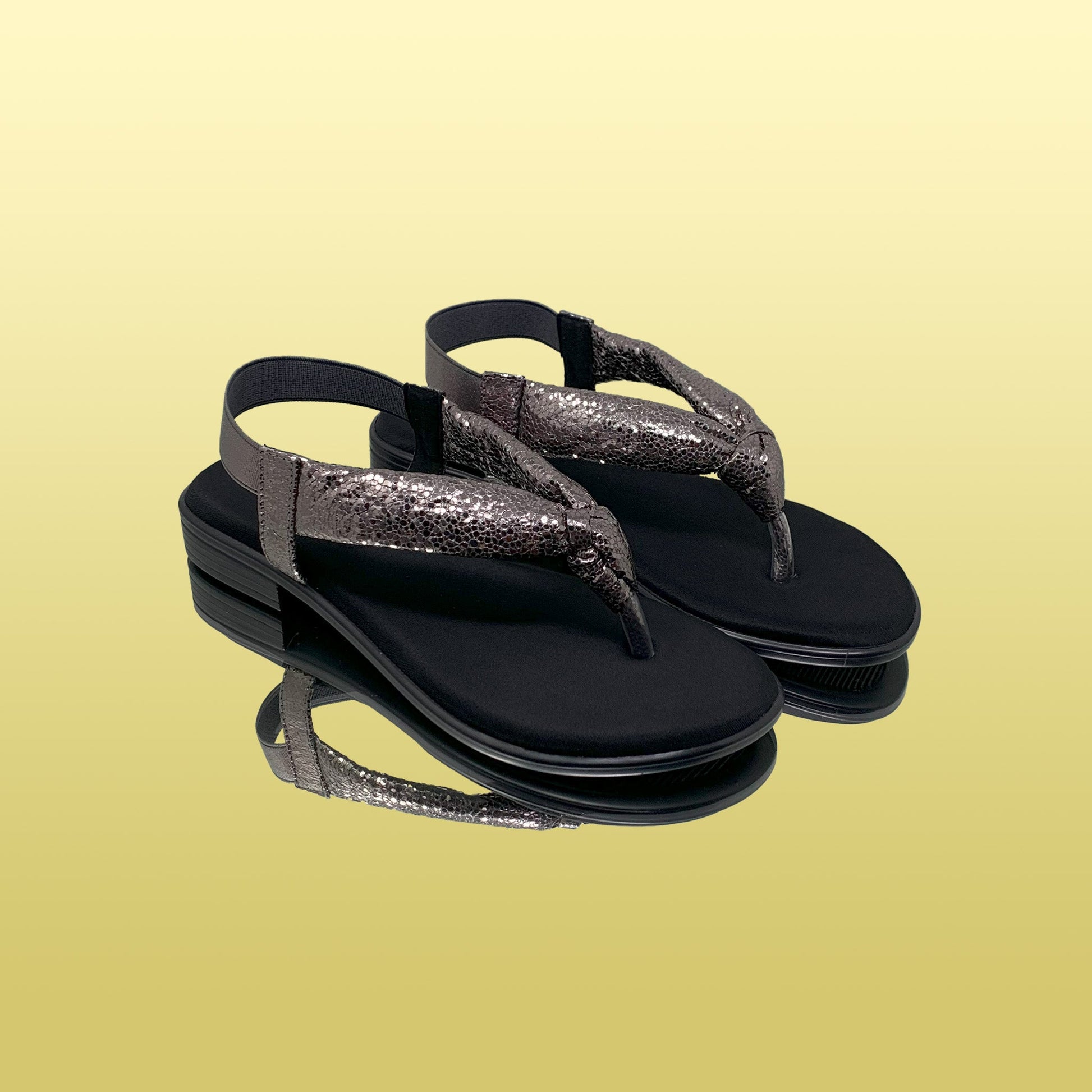 Black Metallic Knot Sandals - GlobalStep - shoes - 36