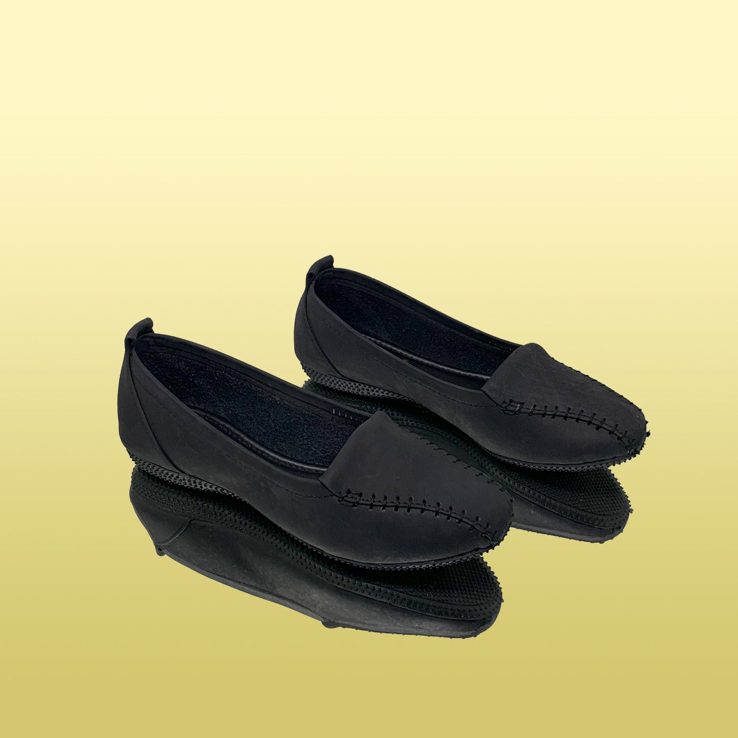 Black Nubuck Leather Loafers - GlobalStep - shoes - 36