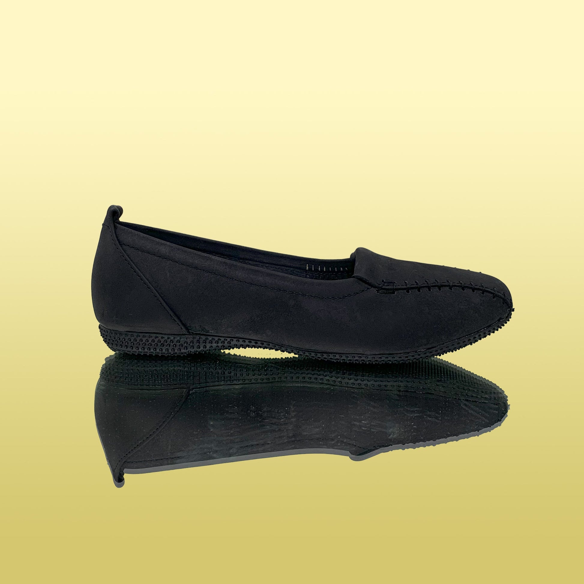 Black Nubuck Leather Loafers - GlobalStep - shoes - 36