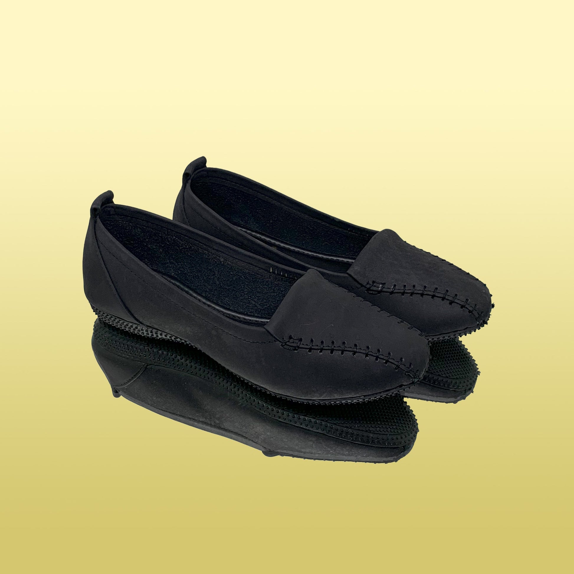 Black Nubuck Leather Loafers - GlobalStep - shoes - 36