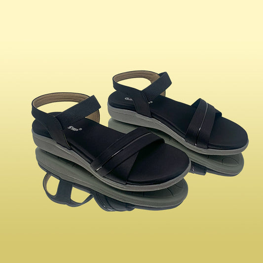 Black Sandal with Silver Accent - GlobalStep - shoes - 36