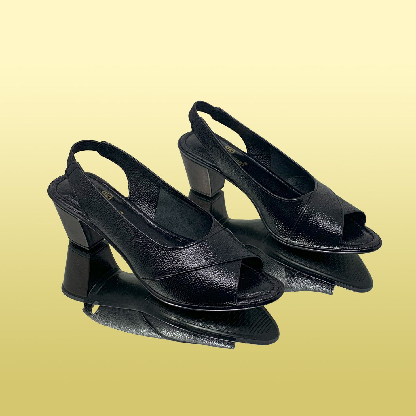 Black Slingback Heels - GlobalStep - shoes - 36