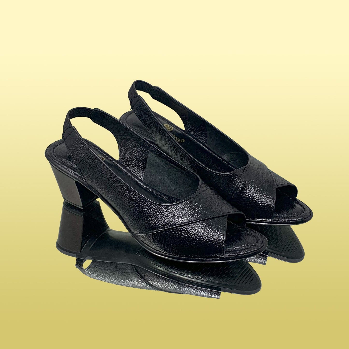 Black Slingback Heels - GlobalStep - shoes - 36