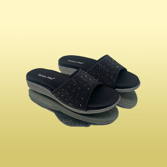 Black Slip - On Sandals - GlobalStep - shoes - 36