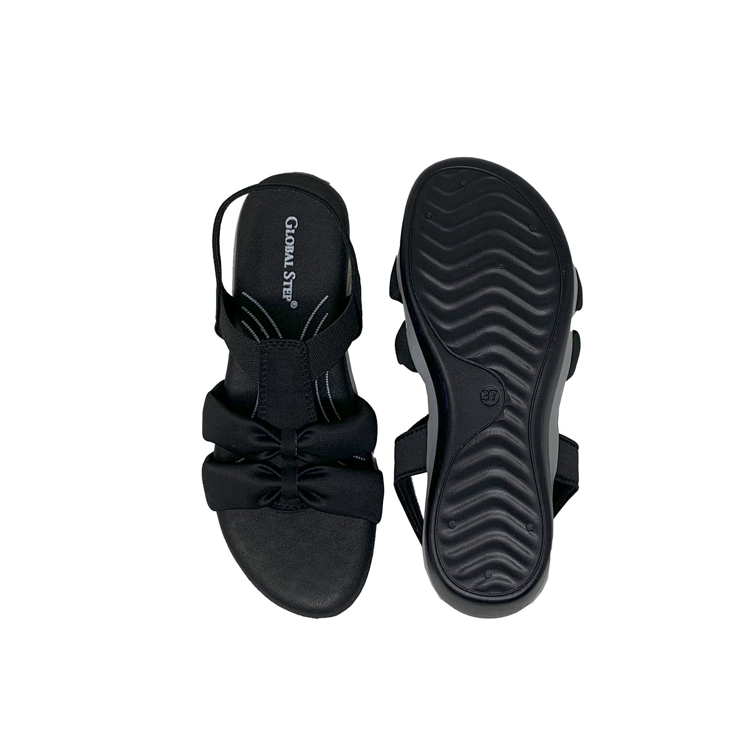 Black SoftTwist Comfort Sandals - GlobalStep - shoes - 36