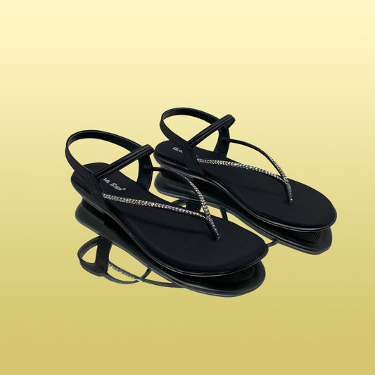 Black Strappy Sandals - GlobalStep - shoes - 36