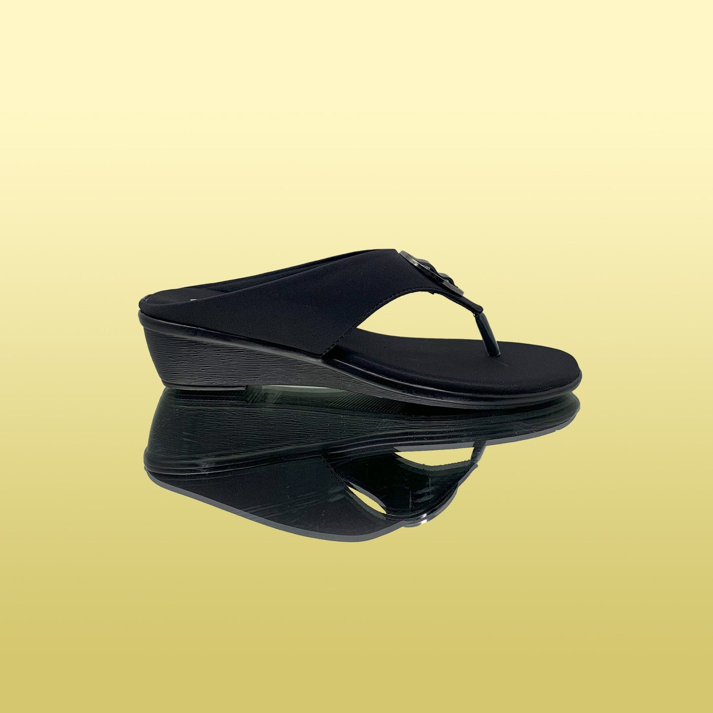 Black Wedge Sandals - GlobalStep - shoes - 36