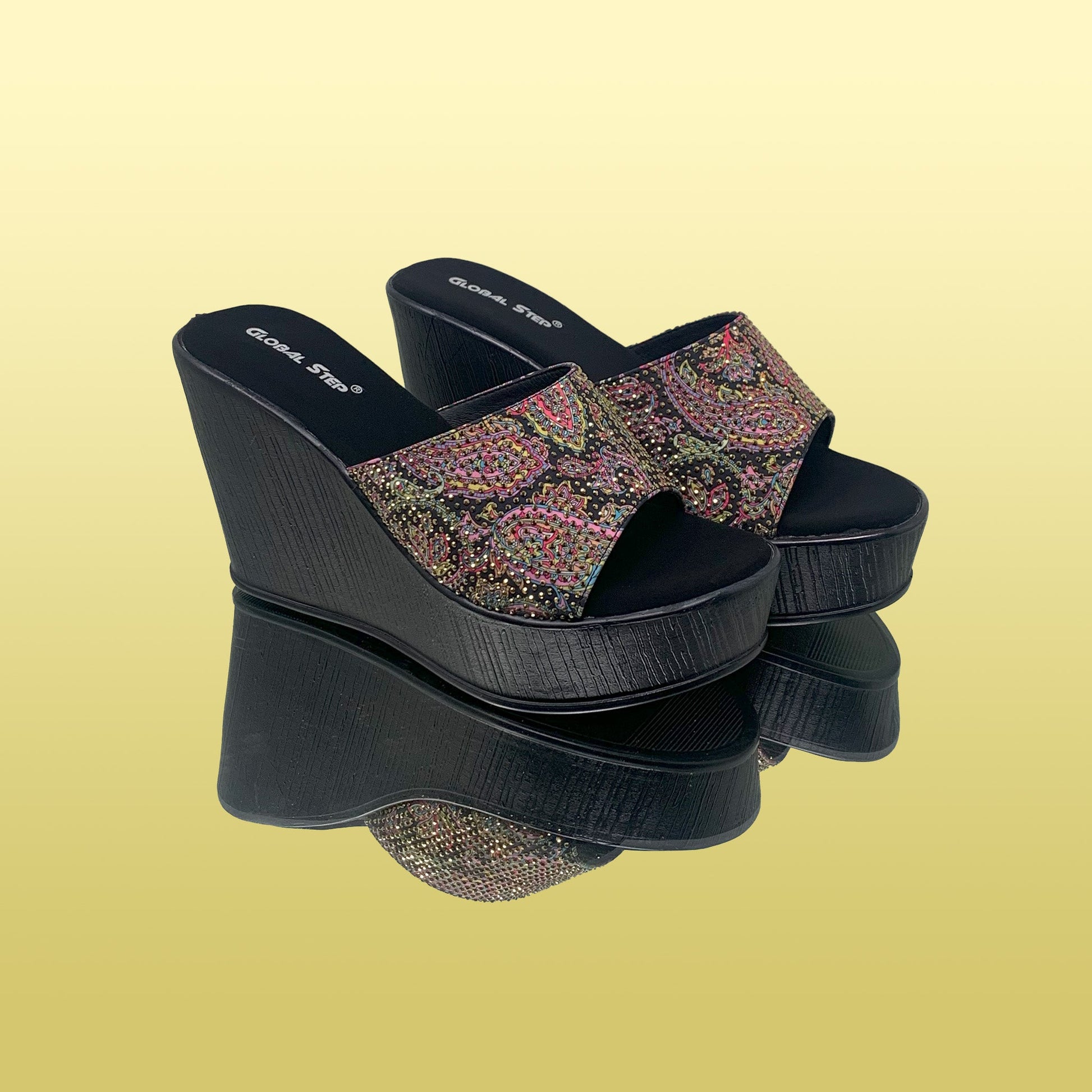 Bling - y Black Wedges - GlobalStep - shoes - 36