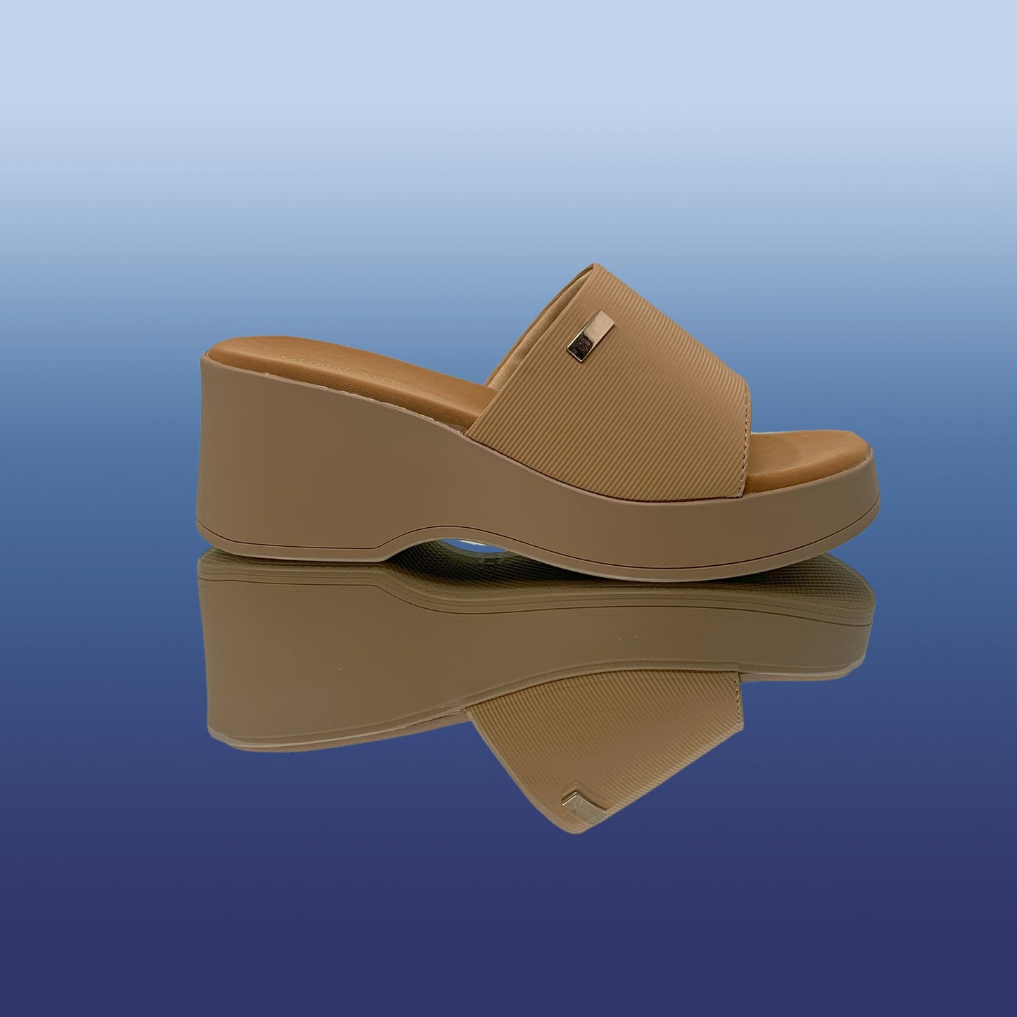 Blossom Tan Wedge Slides - GlobalStep - shoes - 36