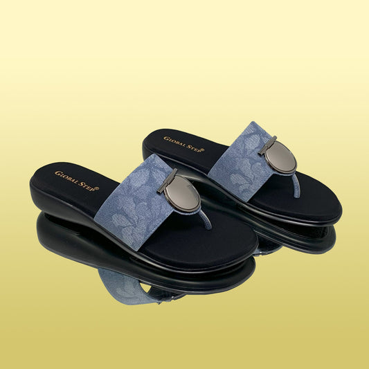 Blue Denim - style Slides - GlobalStep - shoes - 36